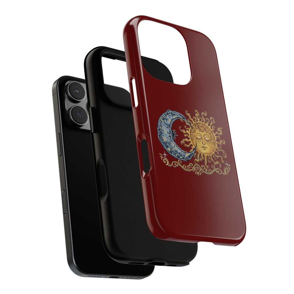 Sun & Moon Tough Phone Case — Celestial Vintage Design for Astrology Lovers