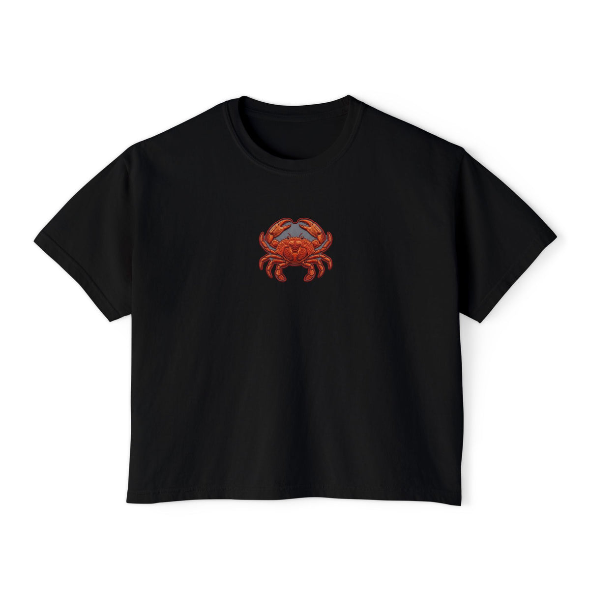 Crab Chest Graphic Tee — Women's Boxy Crop T‑Shirt