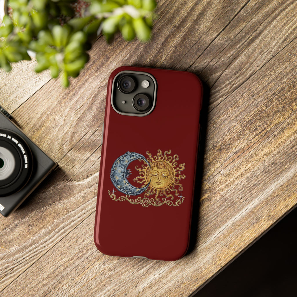 Sun & Moon Tough Phone Case — Celestial Vintage Design for Astrology Lovers