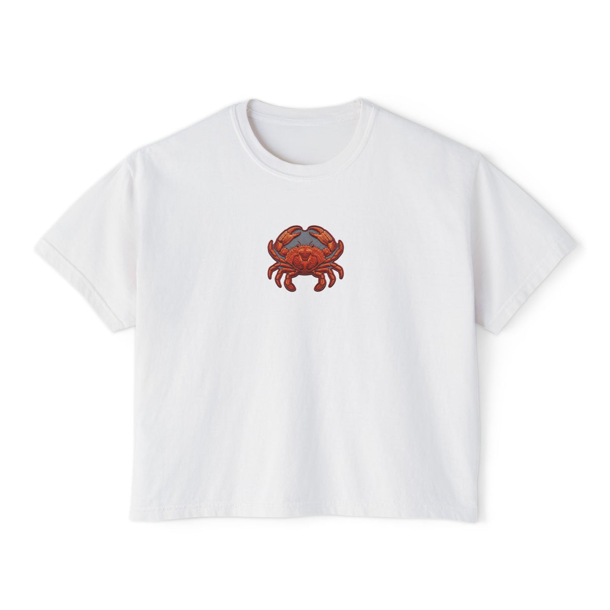 Crab Chest Graphic Tee — Women's Boxy Crop T‑Shirt
