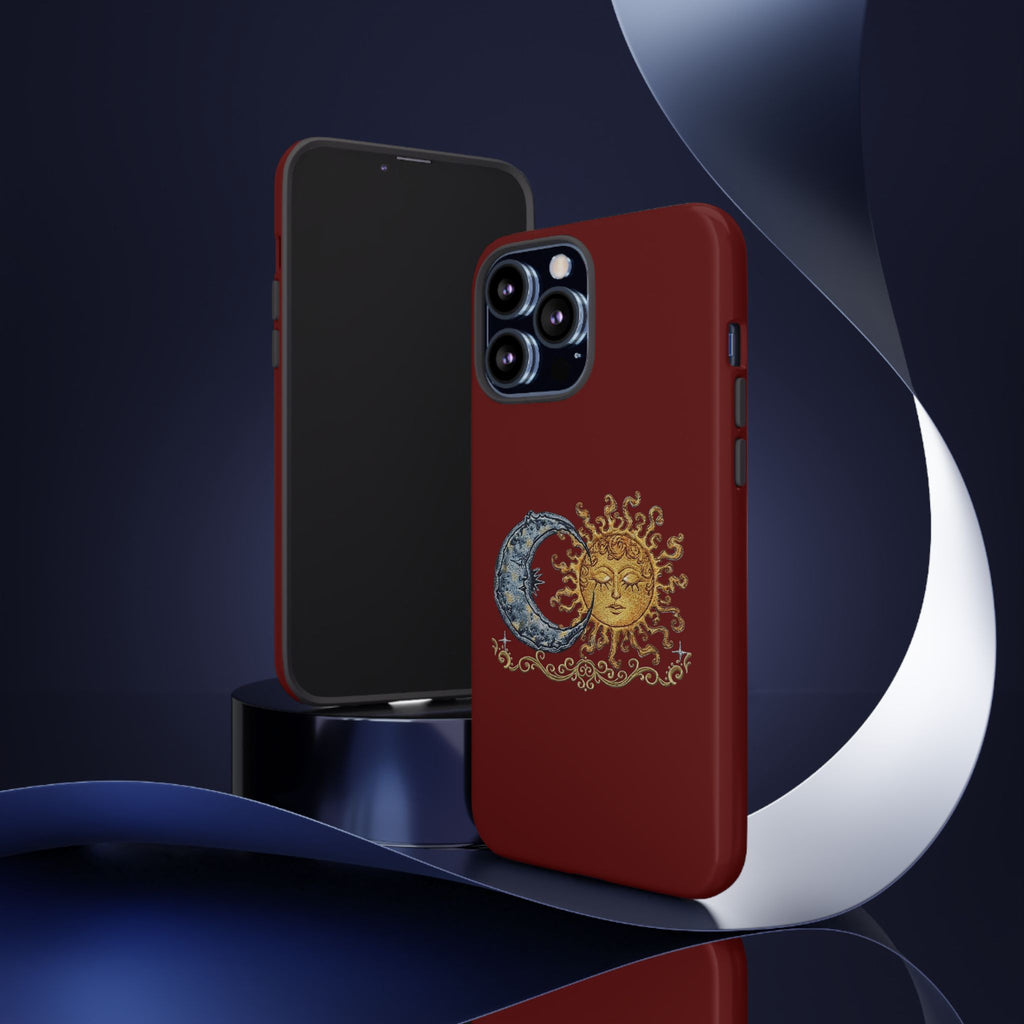 Sun & Moon Tough Phone Case — Celestial Vintage Design for Astrology Lovers