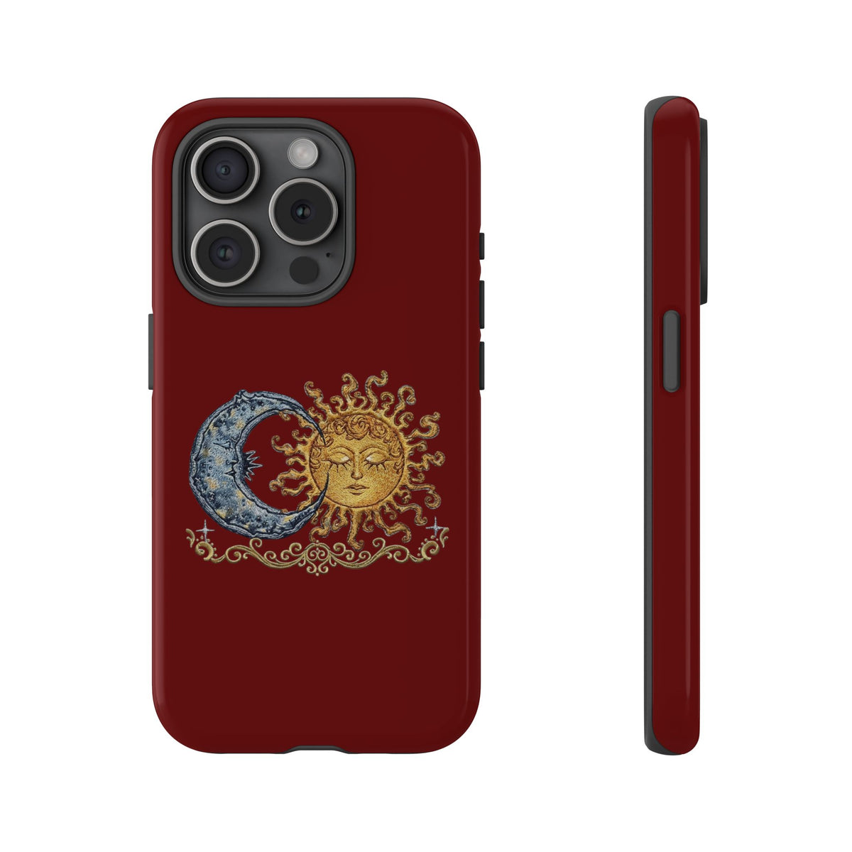 Sun & Moon Tough Phone Case — Celestial Vintage Design for Astrology Lovers