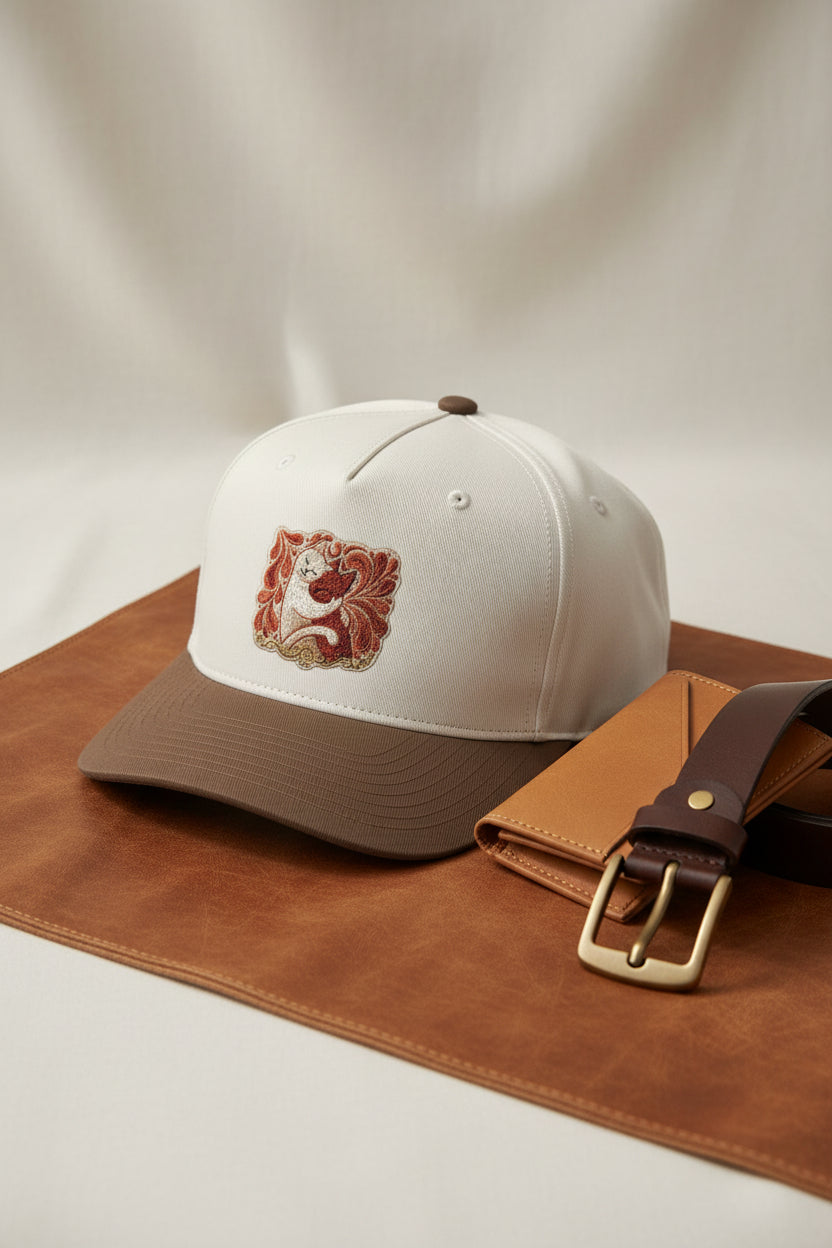 Vintage Floral Cat Trucker Hat