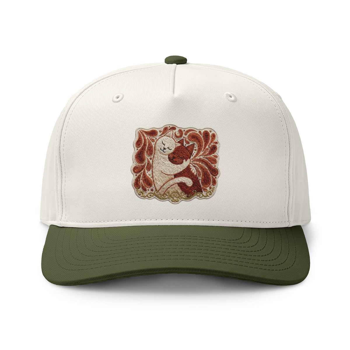 Vintage Floral Cat Trucker Hat