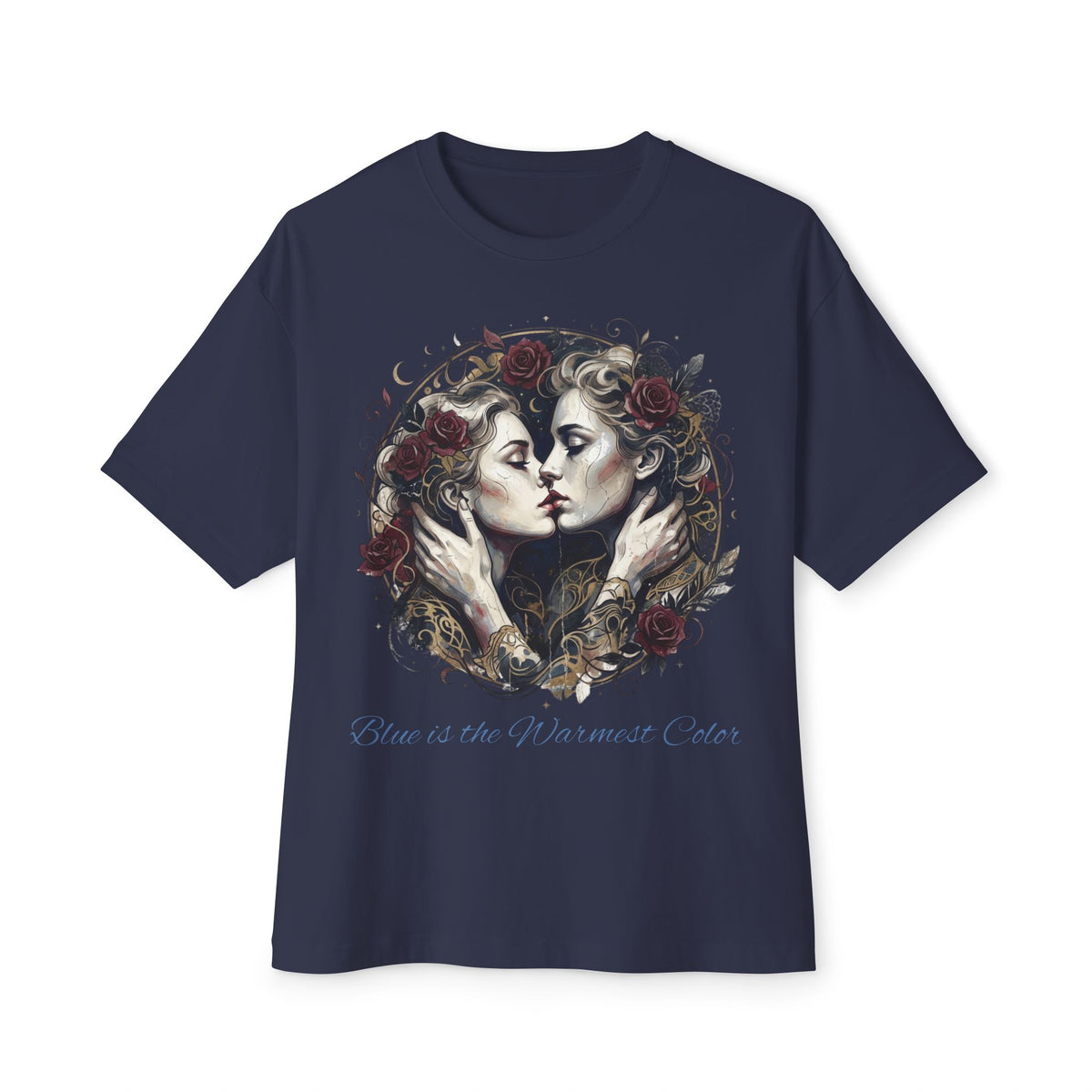 The Warmest Blue Graphic Tee — Floral Mirror Portrait Graphic