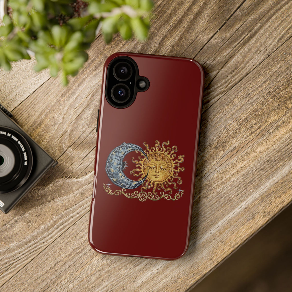 Sun & Moon Tough Phone Case — Celestial Vintage Design for Astrology Lovers