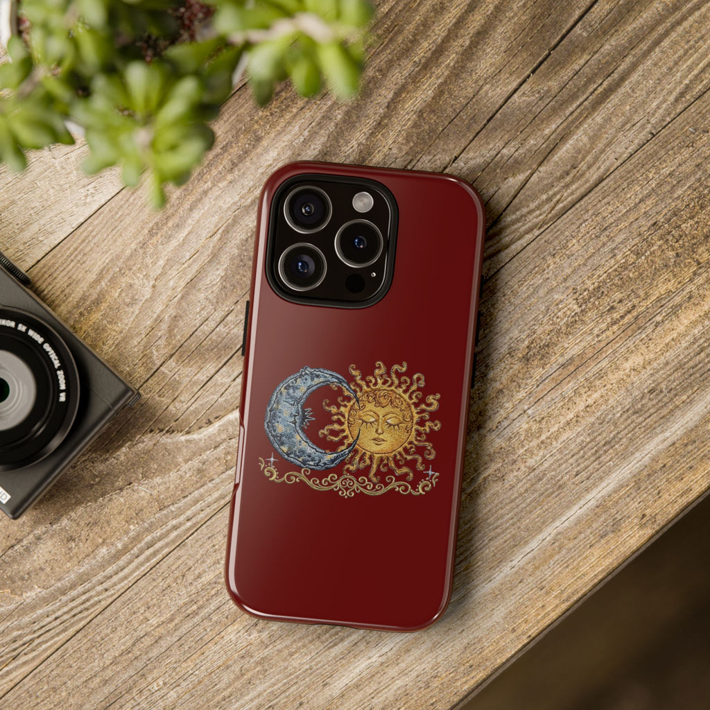 Sun & Moon Tough Phone Case — Celestial Vintage Design for Astrology Lovers
