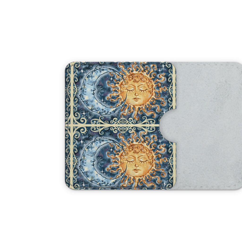 Celestial Leather Card Holder - Sun & Moon Edition