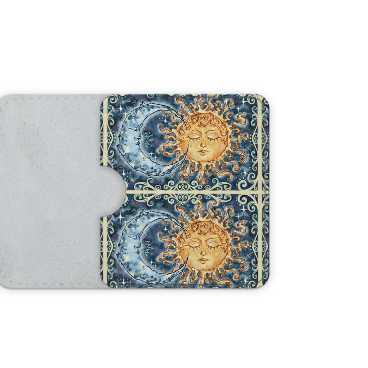 Celestial Leather Card Holder - Sun & Moon Edition