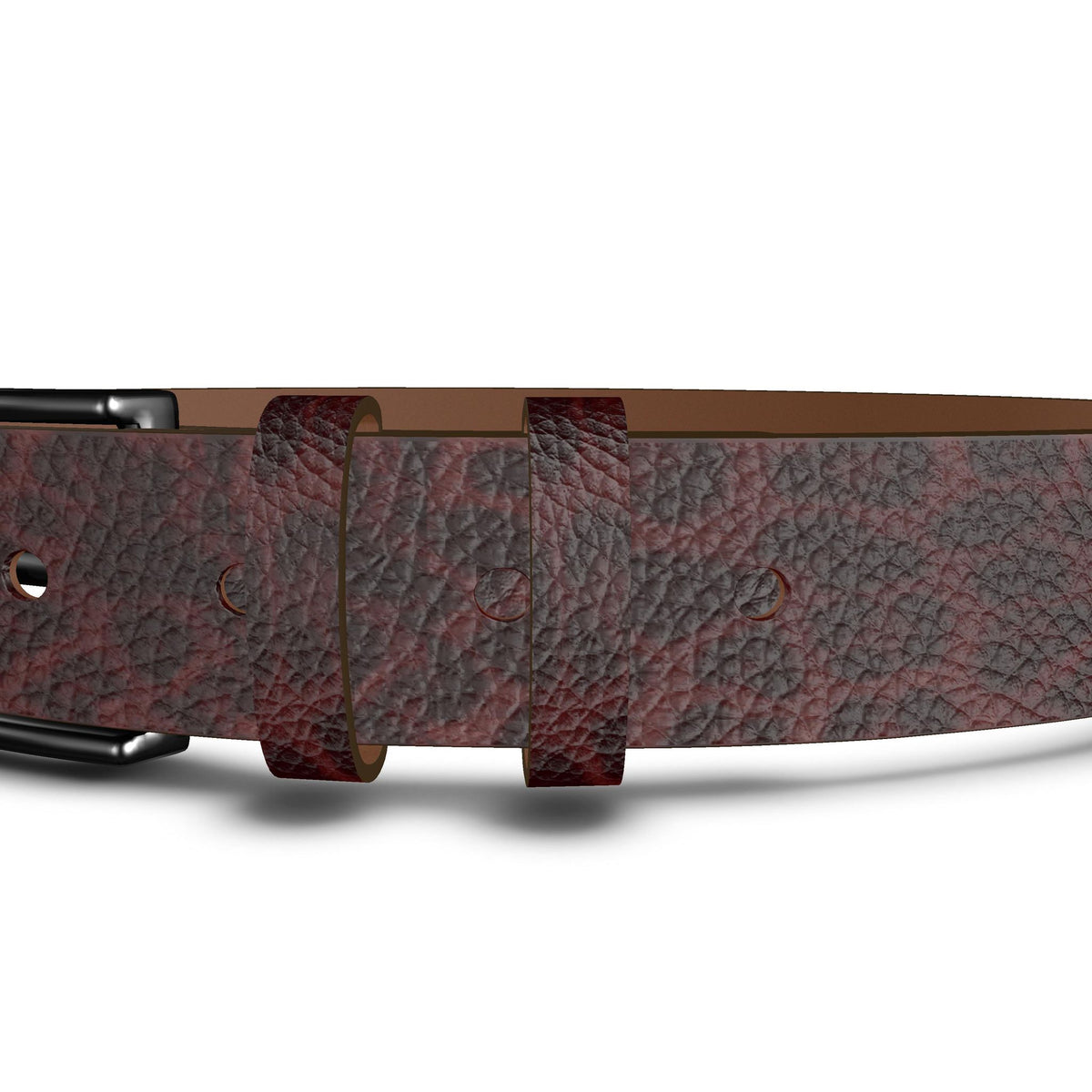 Dark Maroon  Textured Leather Belt - Authentic Patina Edition