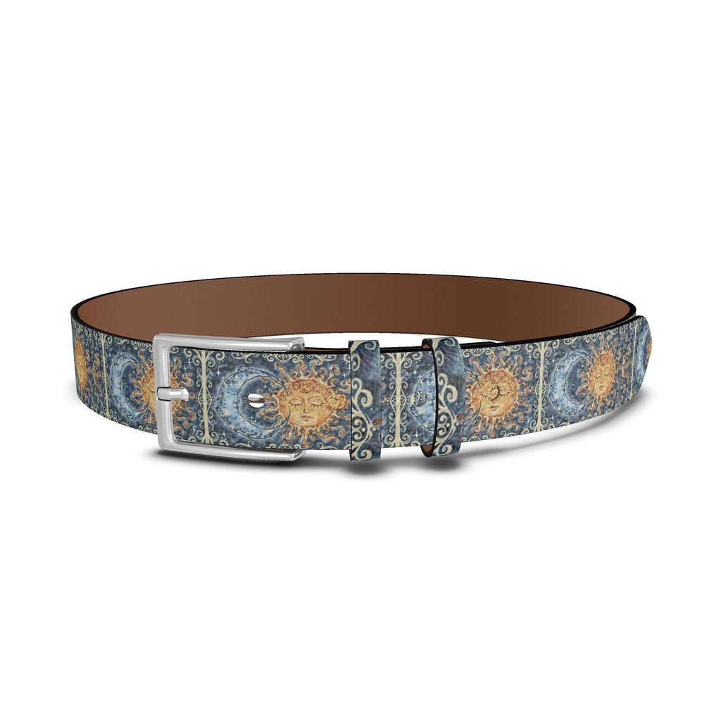 Celestial Leather Belt- Golden Sun & Moon Edition
