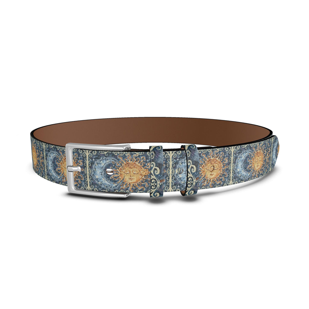 Celestial Leather Belt- Golden Sun & Moon Edition