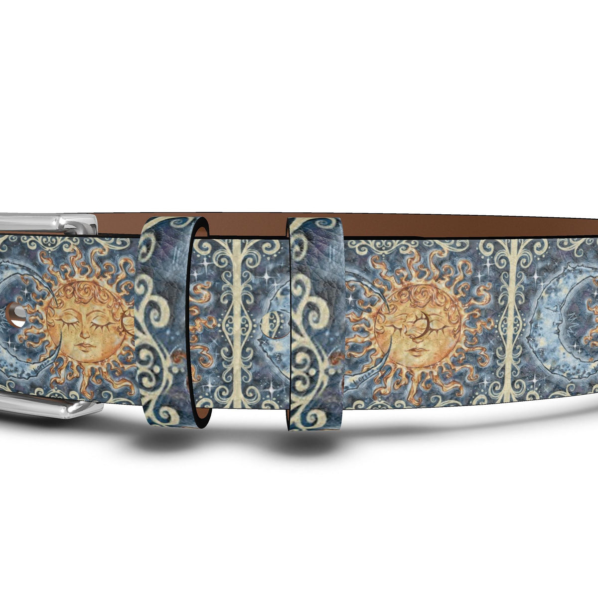 Celestial Leather Belt- Golden Sun & Moon Edition