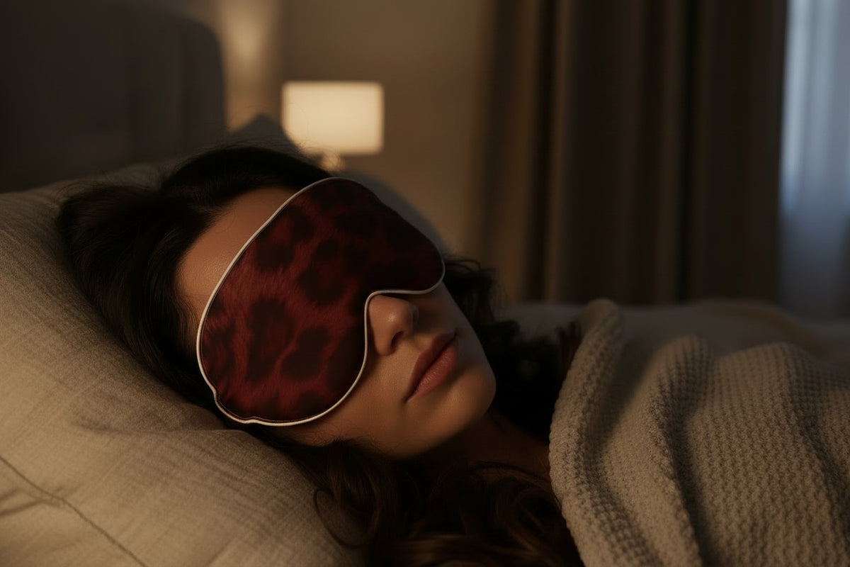 Ambar Leopard Print Silk Sleep Mask - Luxury Edition