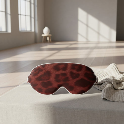 Ambar Leopard Print Silk Sleep Mask - Luxury Edition