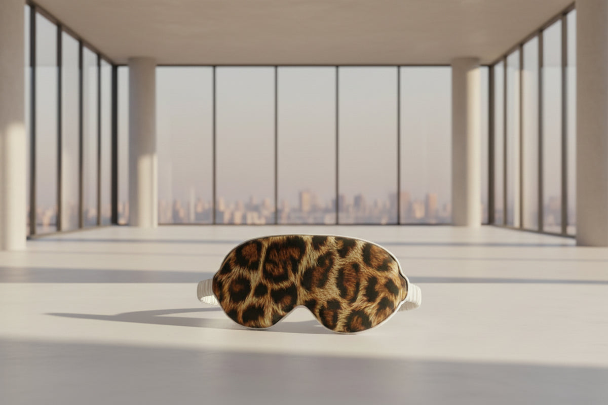 Leopard Print Silk Sleep Mask- Wild Luxe Edition