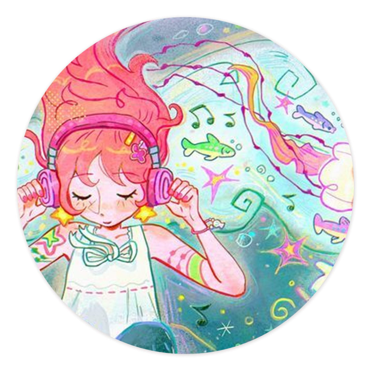 Y2K Aesthetic Vinyl Sticker Sheet – Retro Pop Art & Disco Ball Decals (51 mm),(15 pieces)