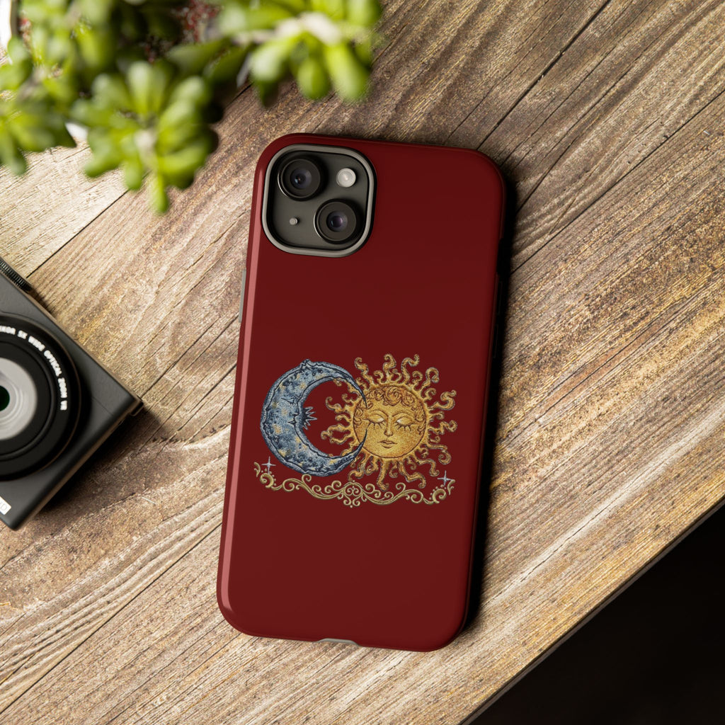 Sun & Moon Tough Phone Case — Celestial Vintage Design for Astrology Lovers
