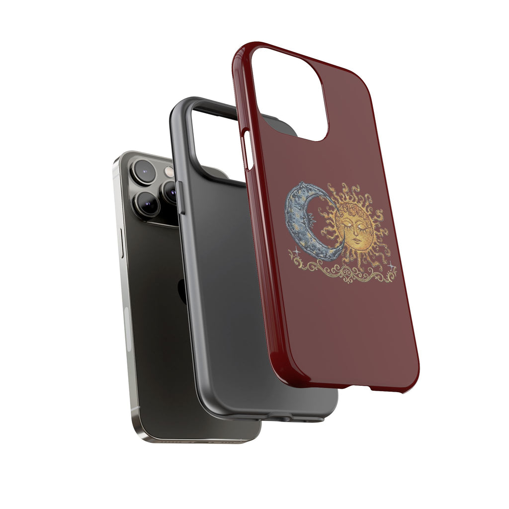 Sun & Moon Tough Phone Case — Celestial Vintage Design for Astrology Lovers
