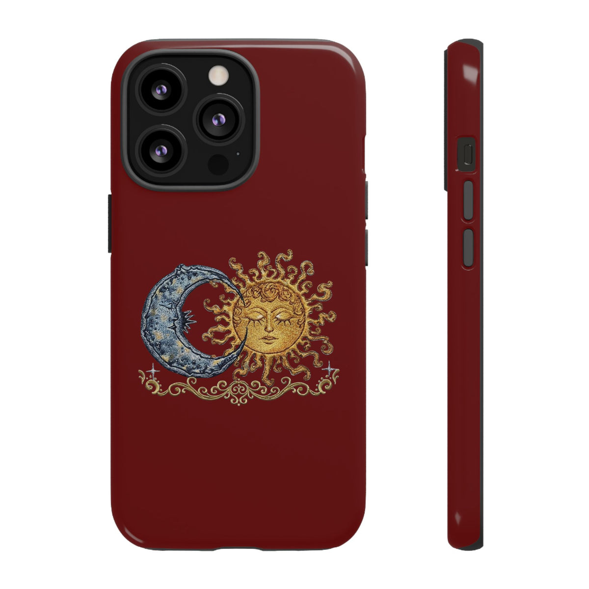 Sun & Moon Tough Phone Case — Celestial Vintage Design for Astrology Lovers