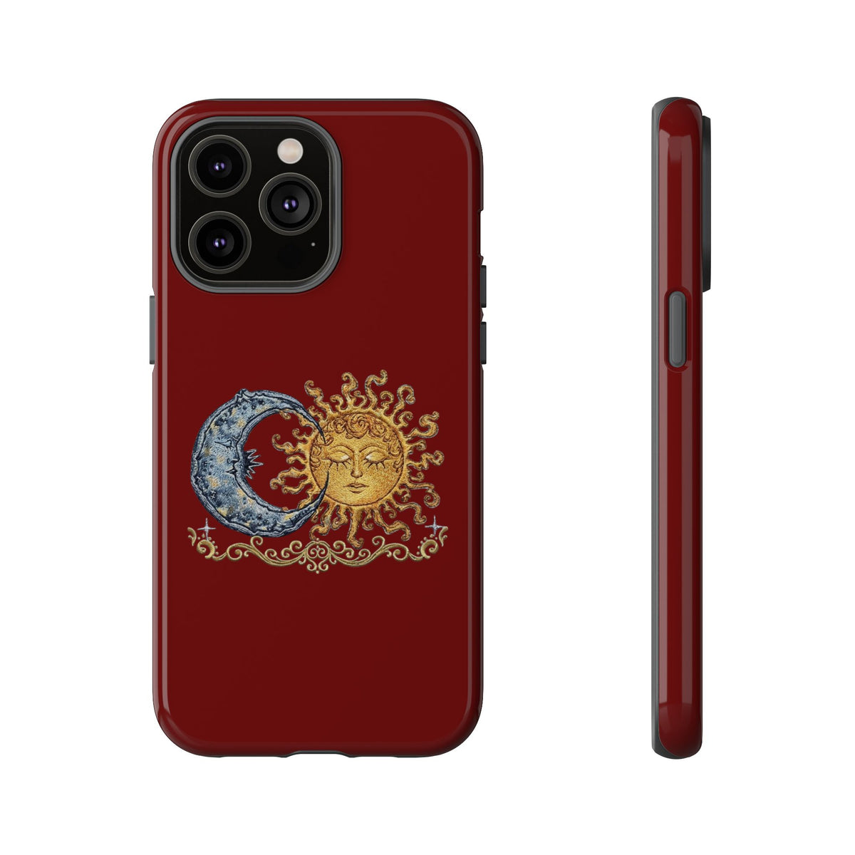 Sun & Moon Tough Phone Case — Celestial Vintage Design for Astrology Lovers