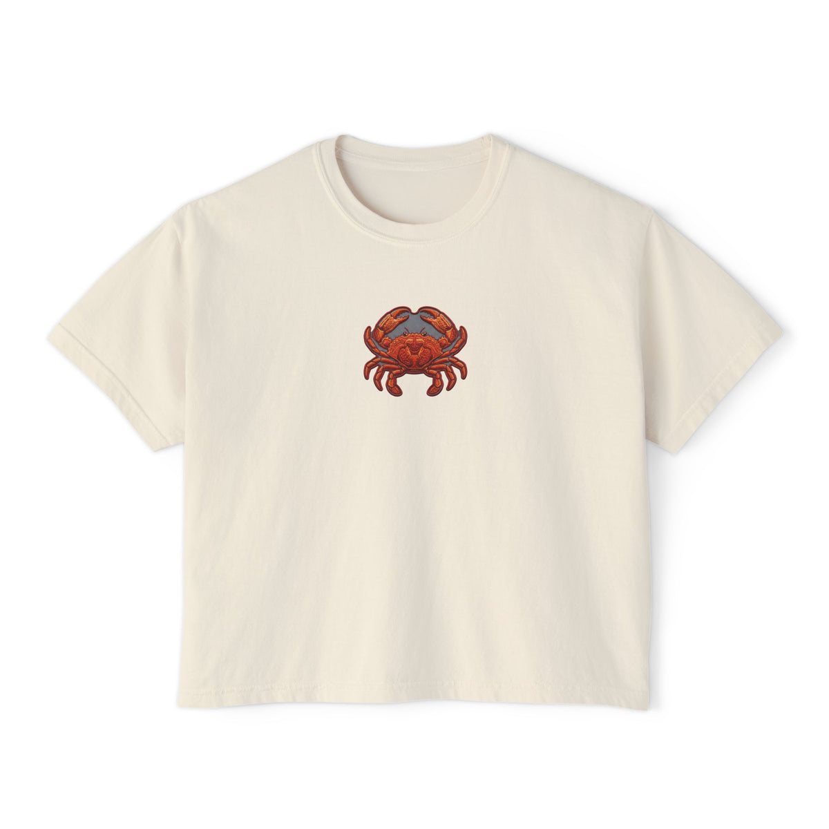 Crab Chest Graphic Tee — Women's Boxy Crop T‑Shirt