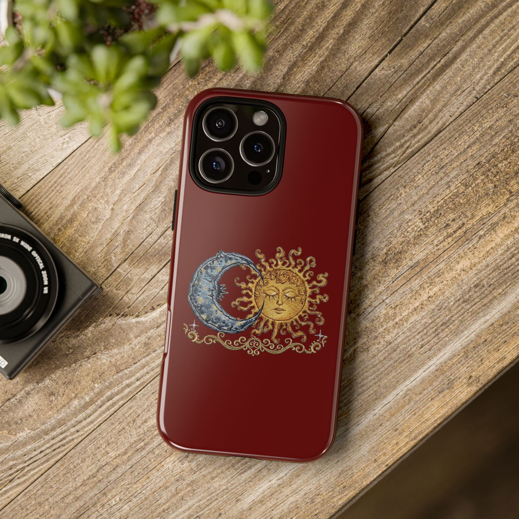 Sun & Moon Tough Phone Case — Celestial Vintage Design for Astrology Lovers