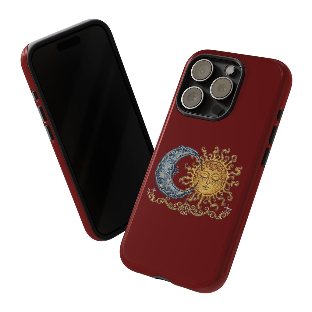 Sun & Moon Tough Phone Case — Celestial Vintage Design for Astrology Lovers