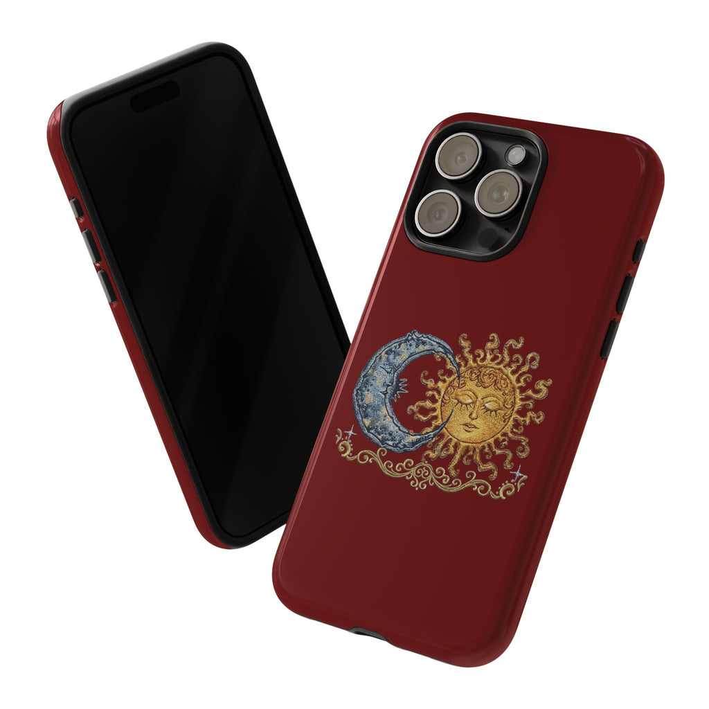 Sun & Moon Tough Phone Case — Celestial Vintage Design for Astrology Lovers