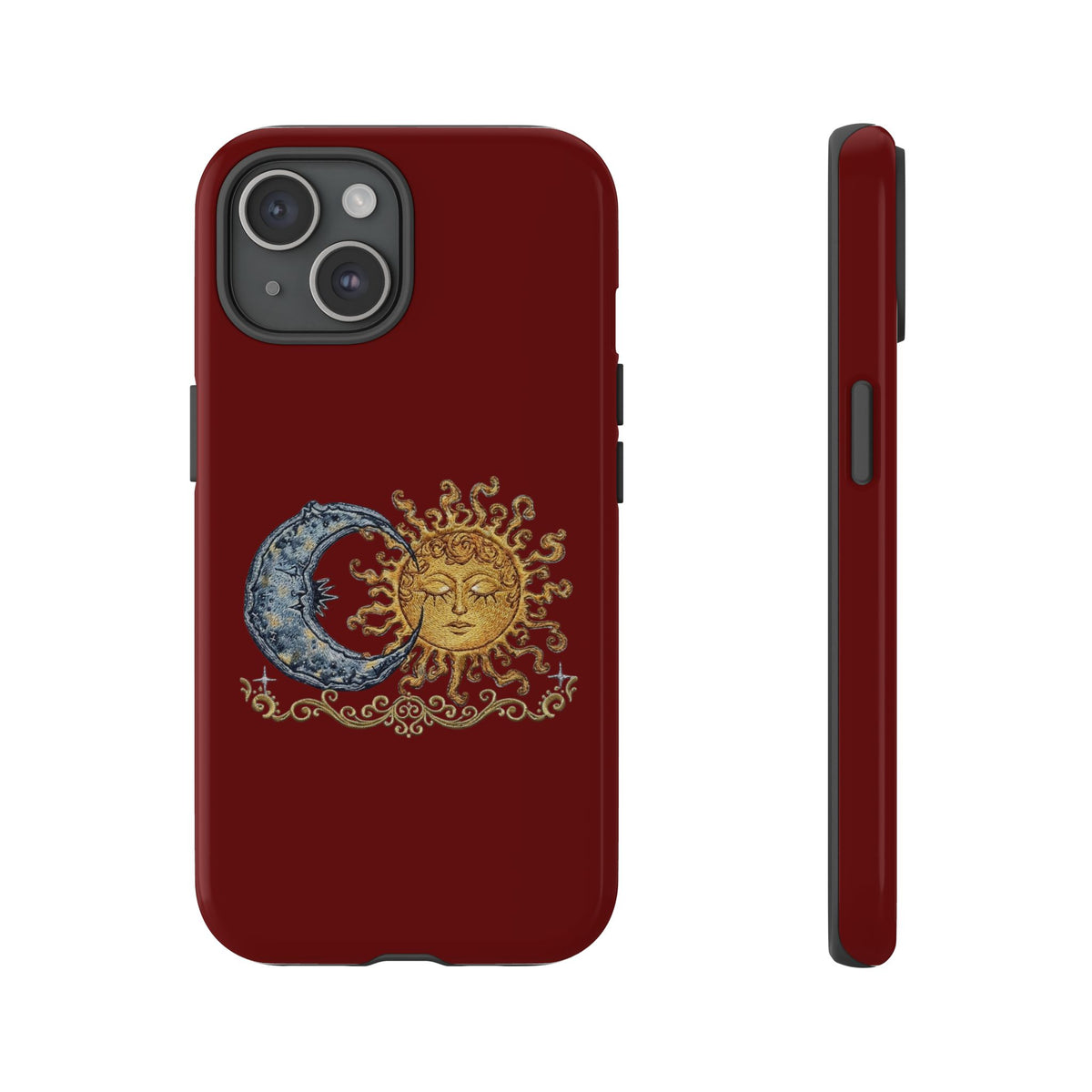 Sun & Moon Tough Phone Case — Celestial Vintage Design for Astrology Lovers