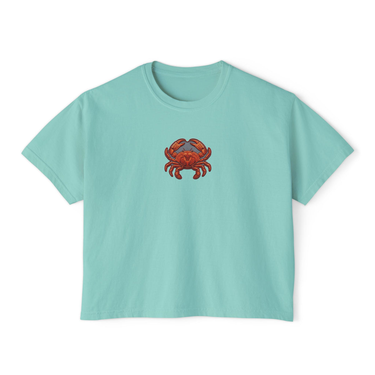 Crab Chest Graphic Tee — Women's Boxy Crop T‑Shirt