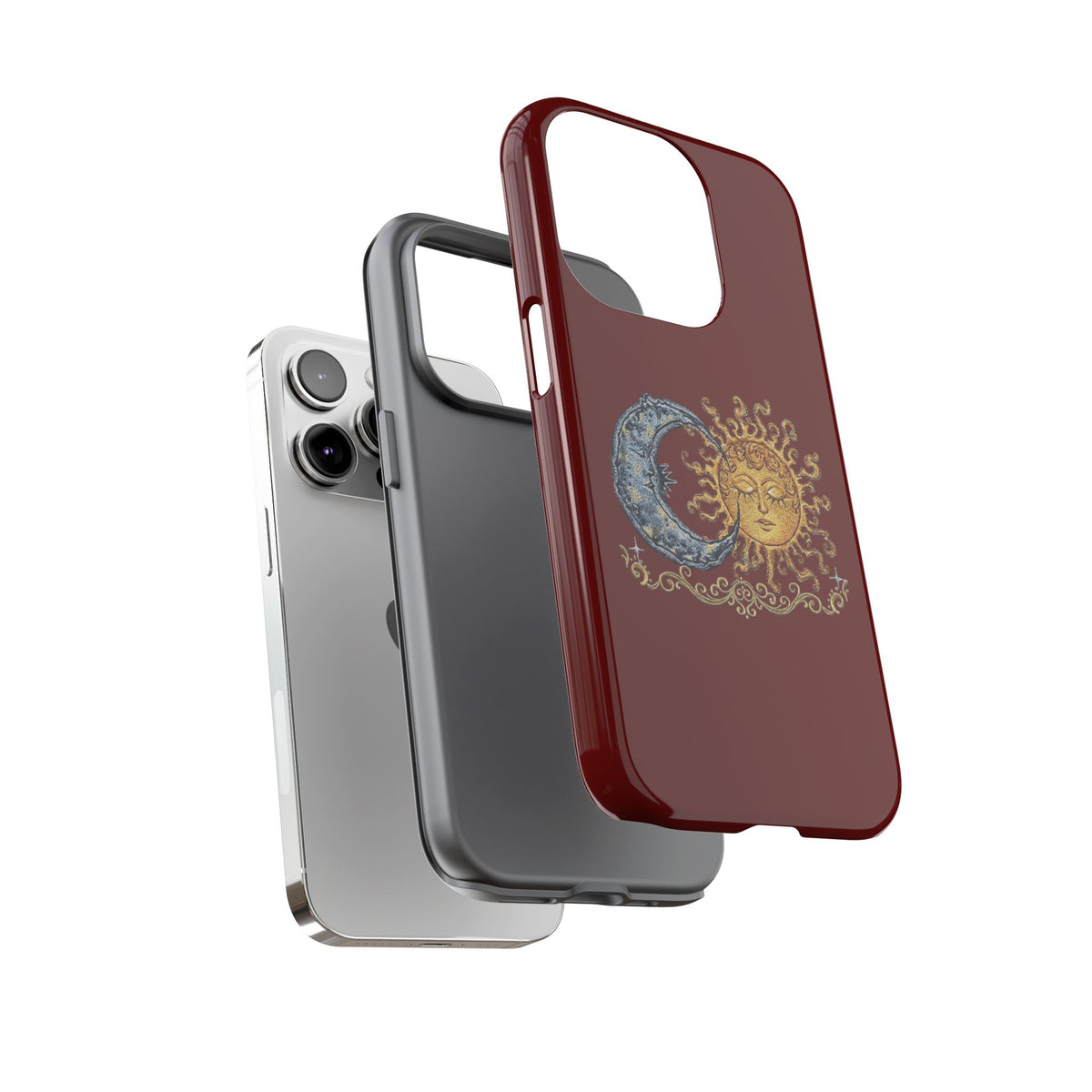 Sun & Moon Tough Phone Case — Celestial Vintage Design for Astrology Lovers