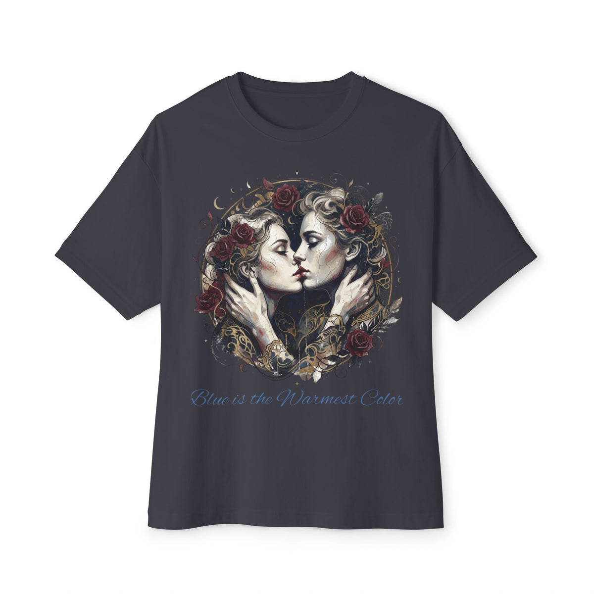 The Warmest Blue Graphic Tee — Floral Mirror Portrait Graphic
