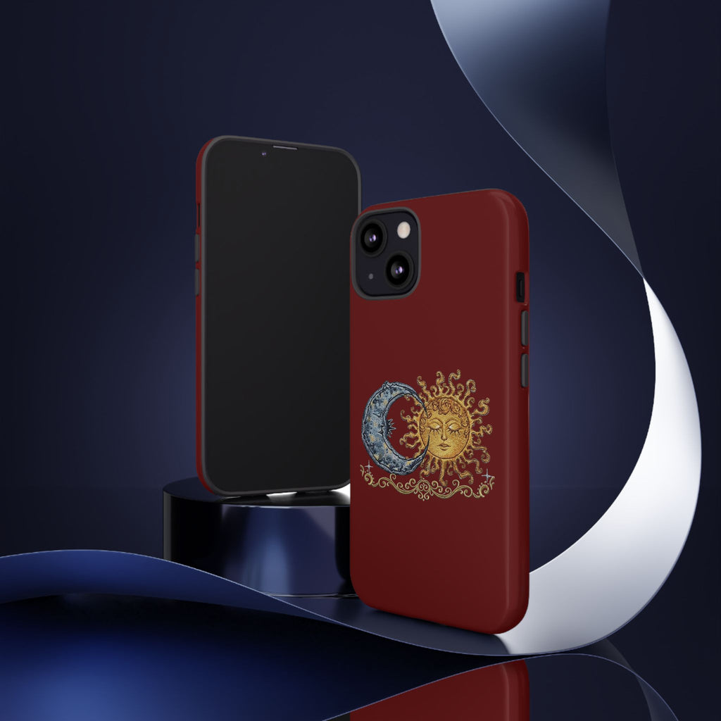Sun & Moon Tough Phone Case — Celestial Vintage Design for Astrology Lovers