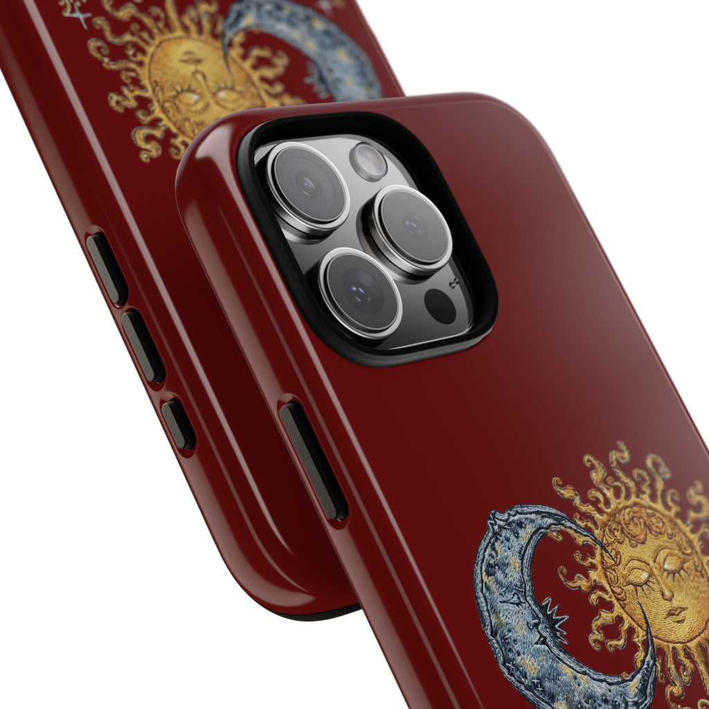 Sun & Moon Tough Phone Case — Celestial Vintage Design for Astrology Lovers