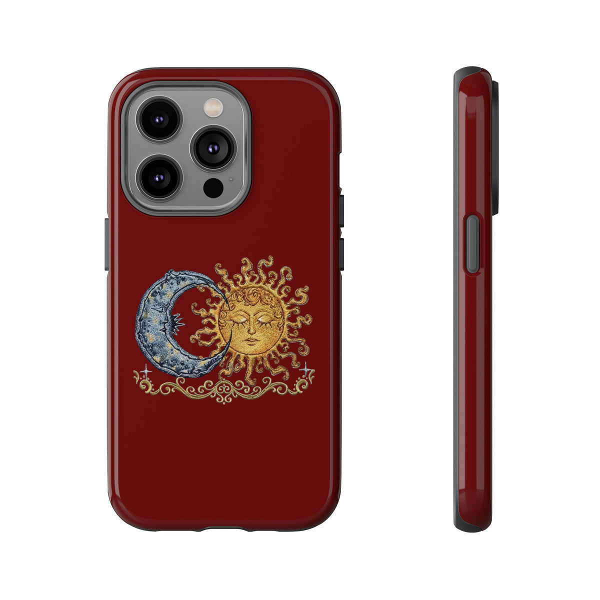 Sun & Moon Tough Phone Case — Celestial Vintage Design for Astrology Lovers