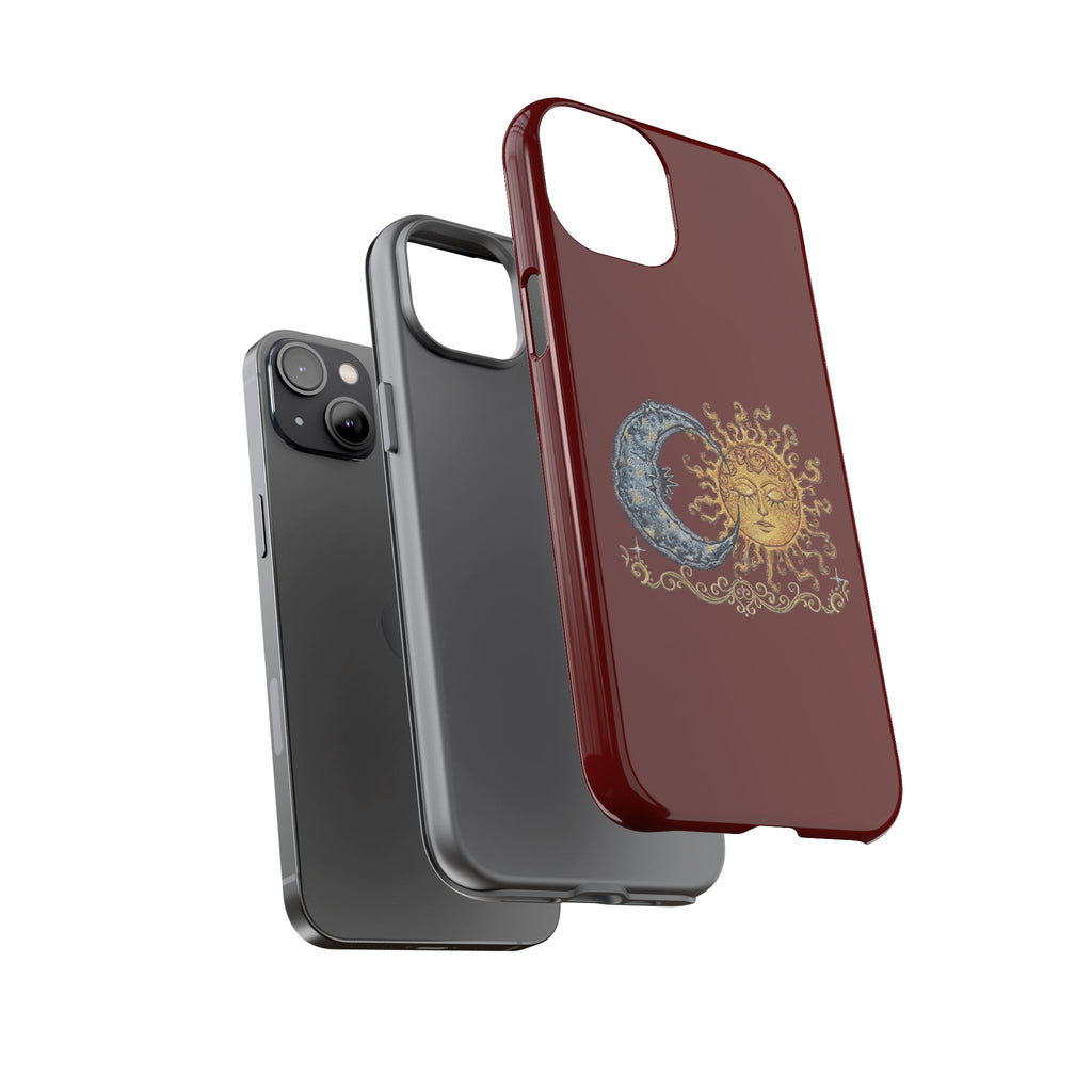 Sun & Moon Tough Phone Case — Celestial Vintage Design for Astrology Lovers