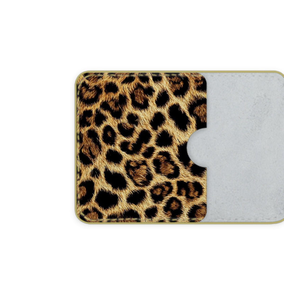 Wild Elegance Leather Card Holder - Leopard Edition