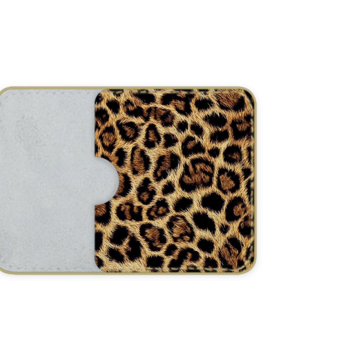 Wild Elegance Leather Card Holder - Leopard Edition
